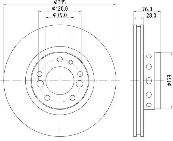 Mintex Brake Discs fits -BMW V315:5 MDC1212 (also fits other vehicles)