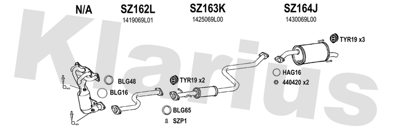 Klarius SZ162L - Front Pipe  - Fits Suzuki Swift 1.2