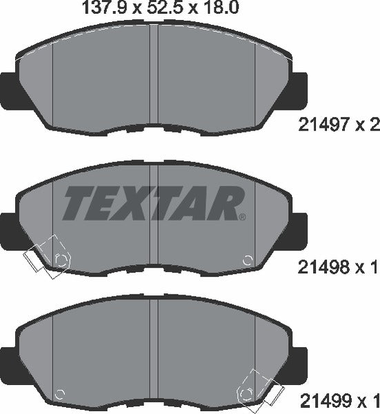 Honda, Brake Pad Set - Textar 2149701