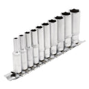 Draper 10pc 1/4" Deep Socket Set Rail - 16399