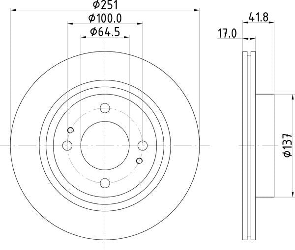 Mintex Brake Discs fits -Mitsubishi S278:5 MDC2711 (also fits other vehicles)