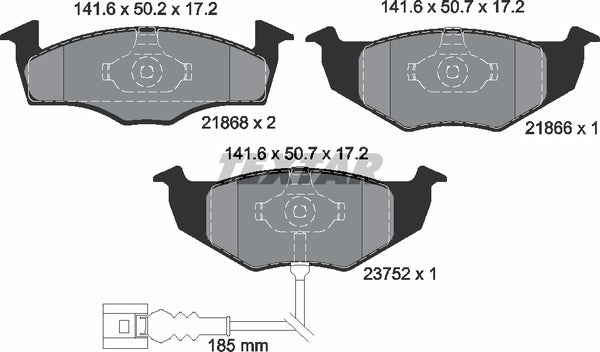 Textar Brake Pad Set - 2186801