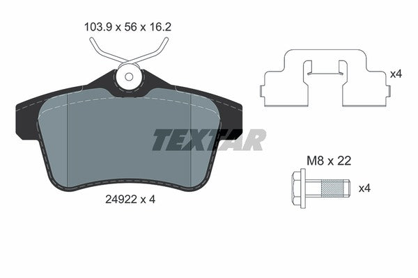 Textar Brake Pad Set - 2492204