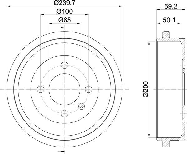 Mintex Brake Drum (Single) fits -Seat Skoda VW MBD302 (also fits other vehicles)