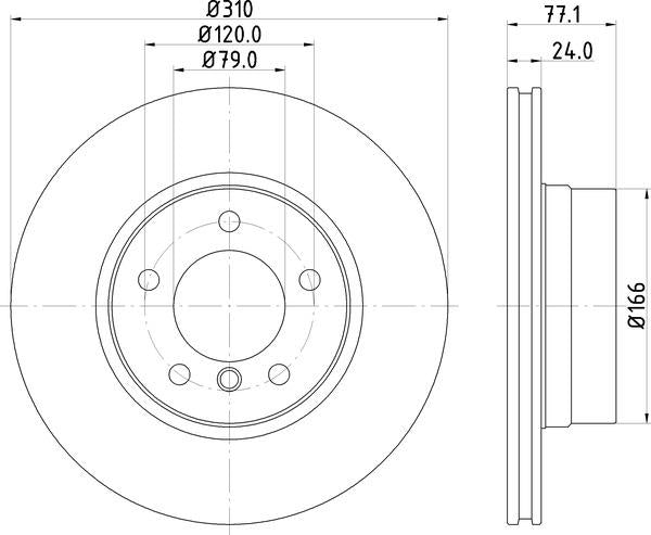 Mintex Brake Discs fits -BMW V320:5 MDC1658C (also fits other vehicles)
