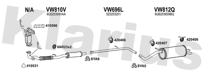 Klarius VW810V - Box With Centre Pipe  - Fits Seat Ibiza V 1.2