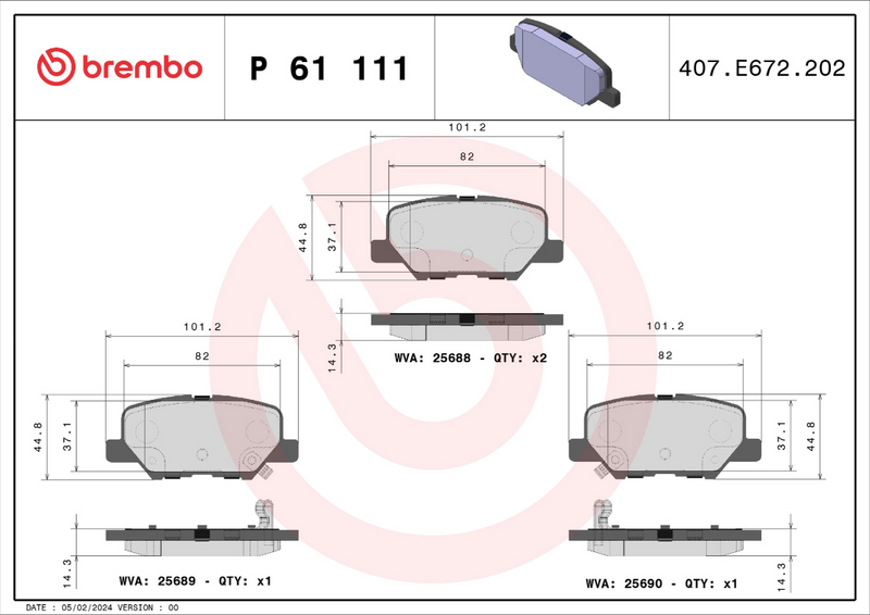 Brembo Brake Pad Set - P61111