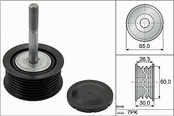 INA Deflection/Guide Pulley - V-Ribbed Belt - Part No - 532079310