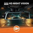 Road Angel Halo Vision 3 4K – 2160p & 1080p Front & Rear Anti-Glare Mirror Dash Cam with integrated 10 inch LCD touchscreen with 64GB SD Card & Hardwiring Kit Bundle