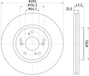 Mintex Brake Discs fits -Honda V295:5 MDC2535 (also fits other vehicles)