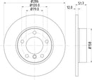 Mintex Brake Discs fits -BMW S234:4 MDC622 (also fits other vehicles)