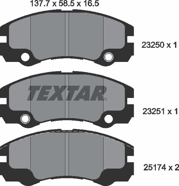 Textar Brake Pad Set - 2325001