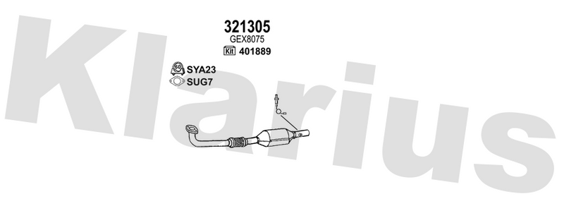 Klarius 321305 - Catalyst Type Approved Withpip  - Fits Rover 75 1.8i