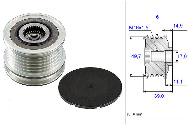 INA Alternator Freewheel Clutch - Part No - 535005010