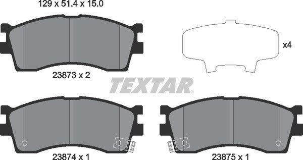 Textar Brake Pad Set - 2387301
