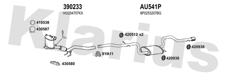 Klarius 390233 - Catalyst & Dpf Combined  - Fits Audi A3 1.6TDI