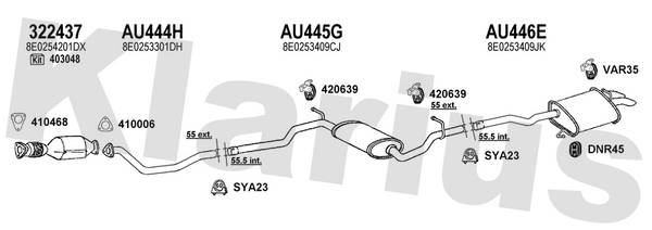 Klarius 322437 - Catalyst Type Approved Withpip  - Fits Audi A4 1.9TDi