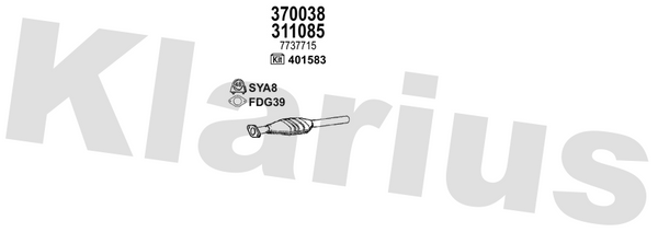 Klarius 311085 - Catalyst Type Approved  - Fits Fiat Punto 1.1i
