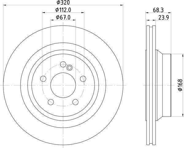 Mintex Brake Discs fits -MercedesBenz S280:5 MDC2708 (also fits other vehicles)