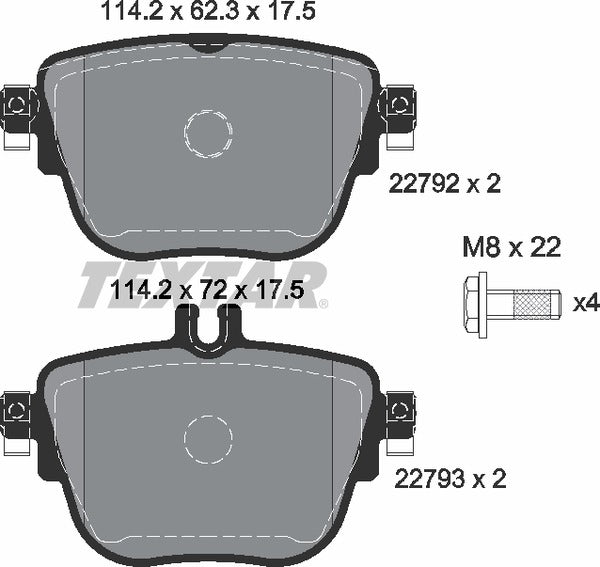Textar Brake Pad Set - 2279201