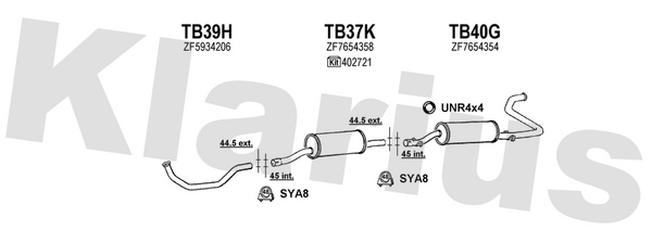 Klarius TB39H - Front Pipe  - Fits Citroen C25 1.8,2.0