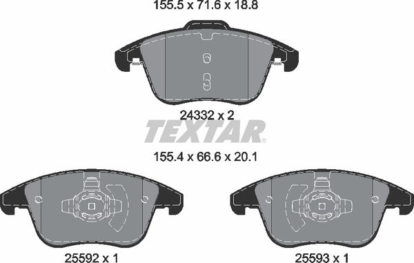 Textar Brake Pad Set - 2433205
