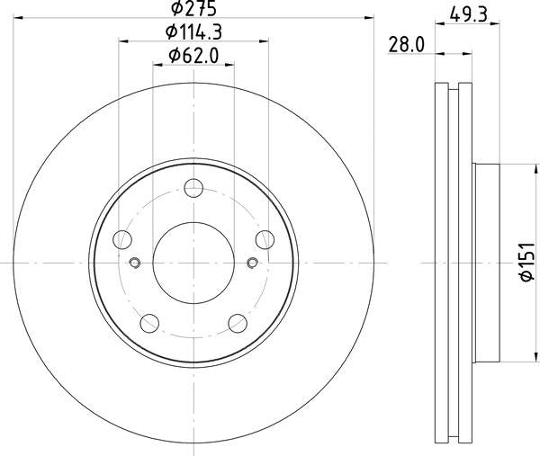 Mintex Brake Discs fits -Lexus Toyota V238:4 MDC898 (also fits other vehicles)