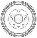 Borg & Beck Brake Drum (Single) -BBR7220