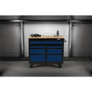 BUNKER Workbench Roller Tool Cabinet, 7 Drawer, 41", Blue