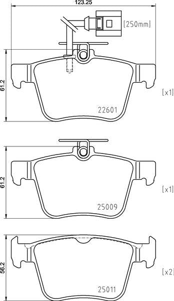 Mintex Brake Pad Set fits -Audi MDB3973 (also fits other vehicles)
