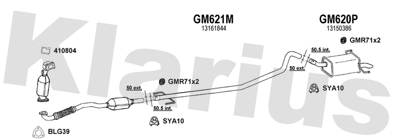 Klarius GM621M - Centre Pipe  - Fits Opel Astra H 1.7CDTi