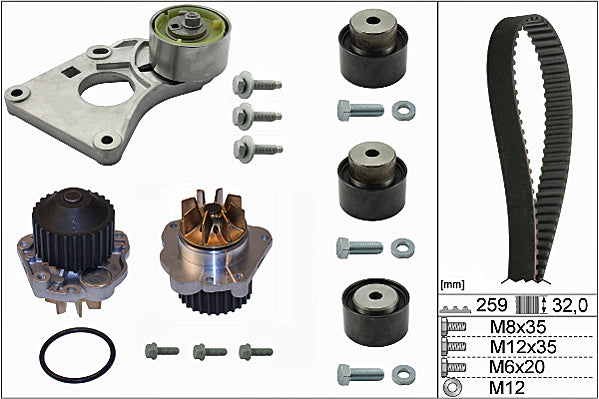 INA Water Pump & Timing Belt Set - Part No - 530025930