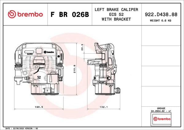 Brembo F BR 026B LCV brake calipers for commercial vehicles - FBR026B