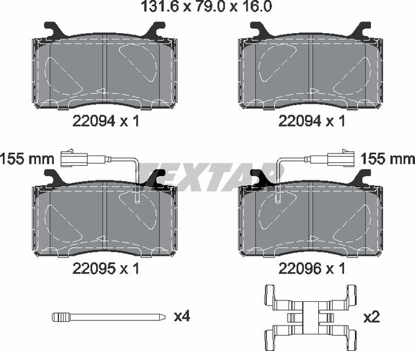 Textar Brake Pad Set - 2209401
