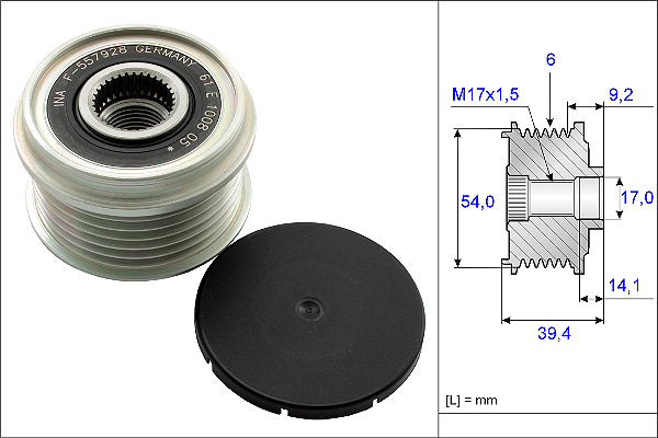 INA Alternator Freewheel Clutch - Part No - 535015110