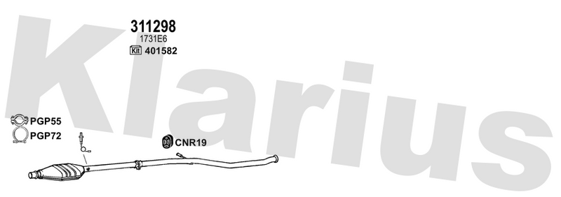 Klarius 311298 - Catalyst Type Approved  - Fits Peugeot 206 1.4i