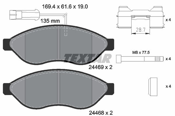 Textar Brake Pad Set - 2446901