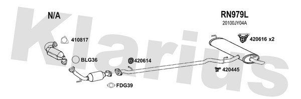 Klarius RN979L - Box With Tail Pipe  - Fits Renault Koleos 2.0dCi