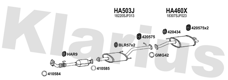 Klarius HA503J - Box With Centre Pipe  - Fits Honda FR-V 2.0