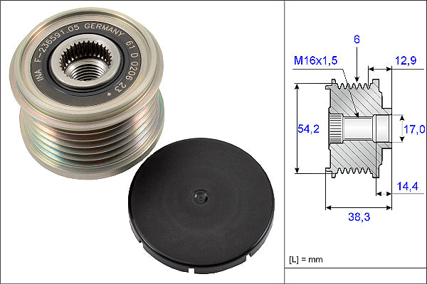 INA Alternator Freewheel Clutch - Part No - 535019410