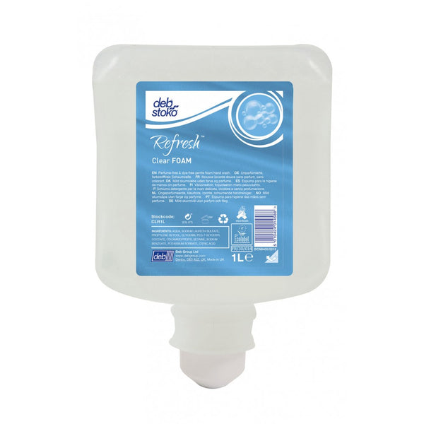 Deb Stoko CLR1L REFRESH CLEAR FOAM HAND WASH 1 L