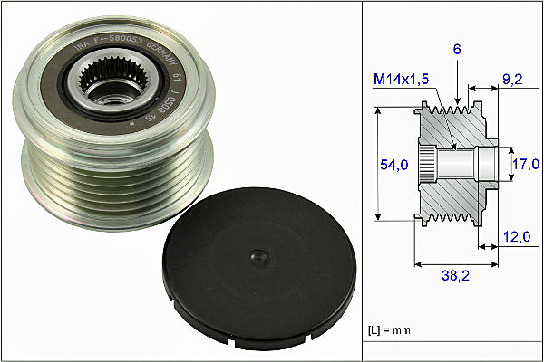 INA Alternator Freewheel Clutch - Part No - 535026310