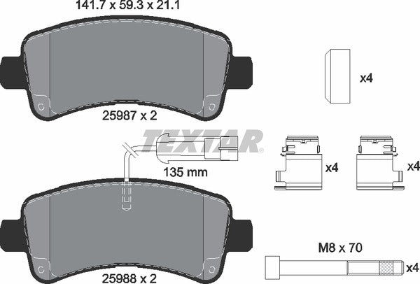 Textar Brake Pad Set - 2598701