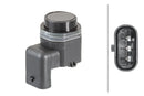 HELLA 6PX 358 141-111 Sensor, parking distance control - angled - 3-pin connector - Plugged