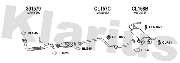 Klarius 301579 - Front Pipe For Cat  - Fits Mitsubishi Colt 1.3i