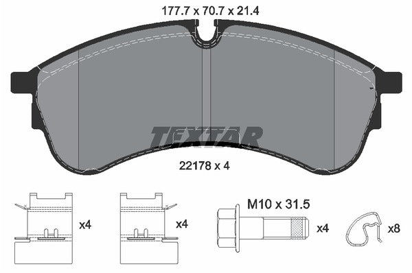 Textar Brake Pad Set - 2217801