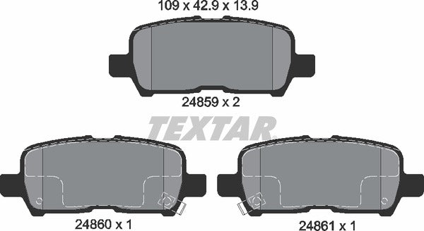 Textar Brake Pad Set - 2485901