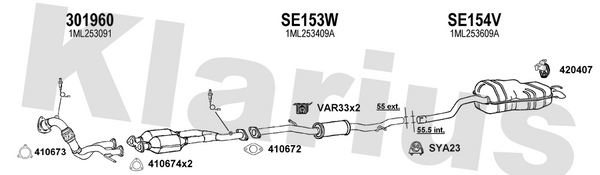 Klarius 301960 - Front Pipe For Cat  - Fits Seat Leon 1.8T
