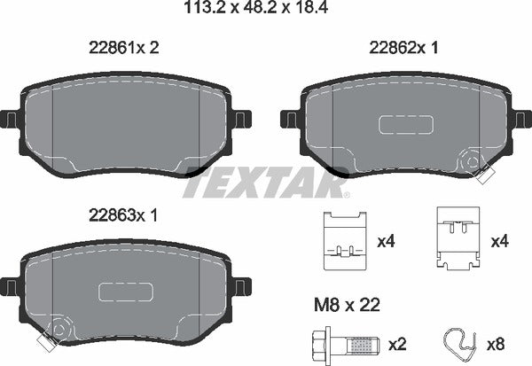 Textar Brake Pad Set - 2286101
