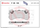 Brembo Brake Pad Set - P85136
